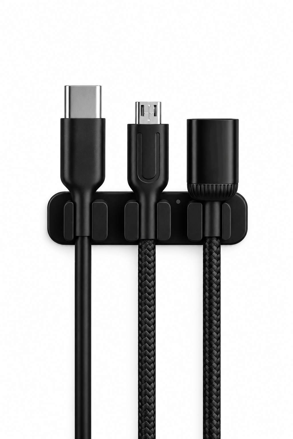 Cable organizer strip for desk or wall, 3-pack